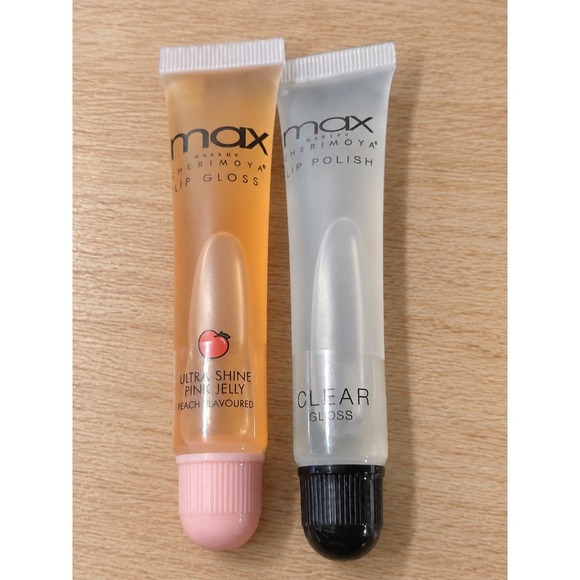 Max Makeup Cherimoya Other - Max Makeup Cherimoya Lip Gloss Set Ultra Shine Pink Jelly Peach & Clear Gloss
